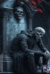 Gif animé gothique squelette